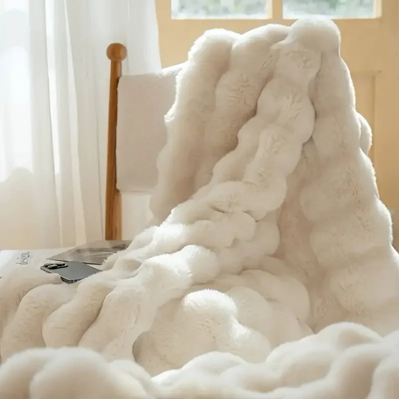 Faux Rabbit Fleece Blanket