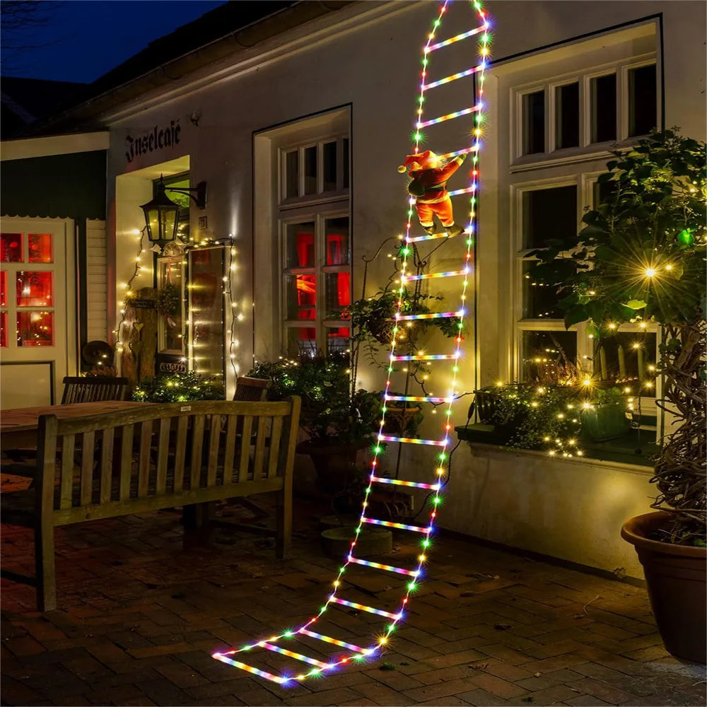 Santa Claus Climbing Ladder Light