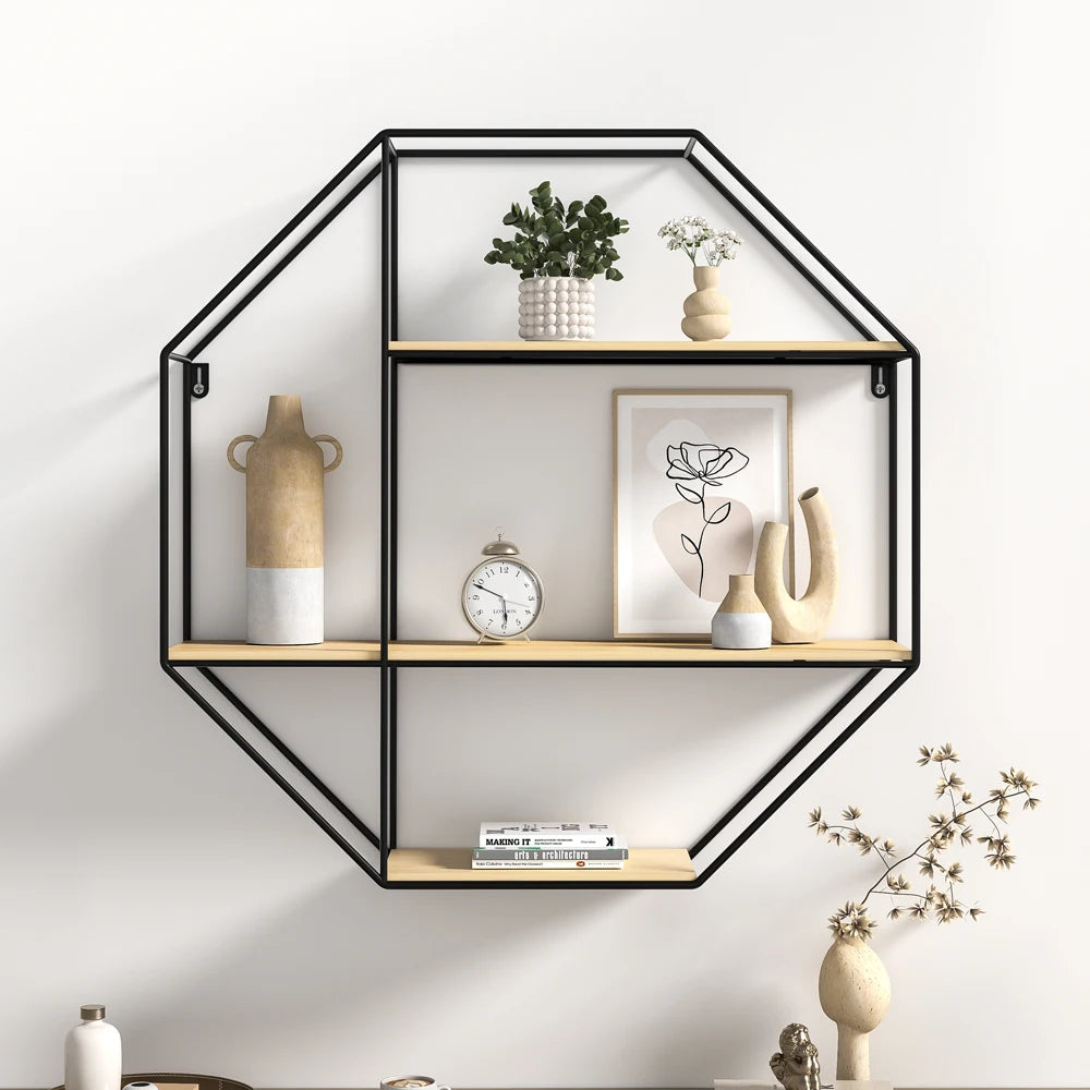 Octagonal Metal Wall Shelf